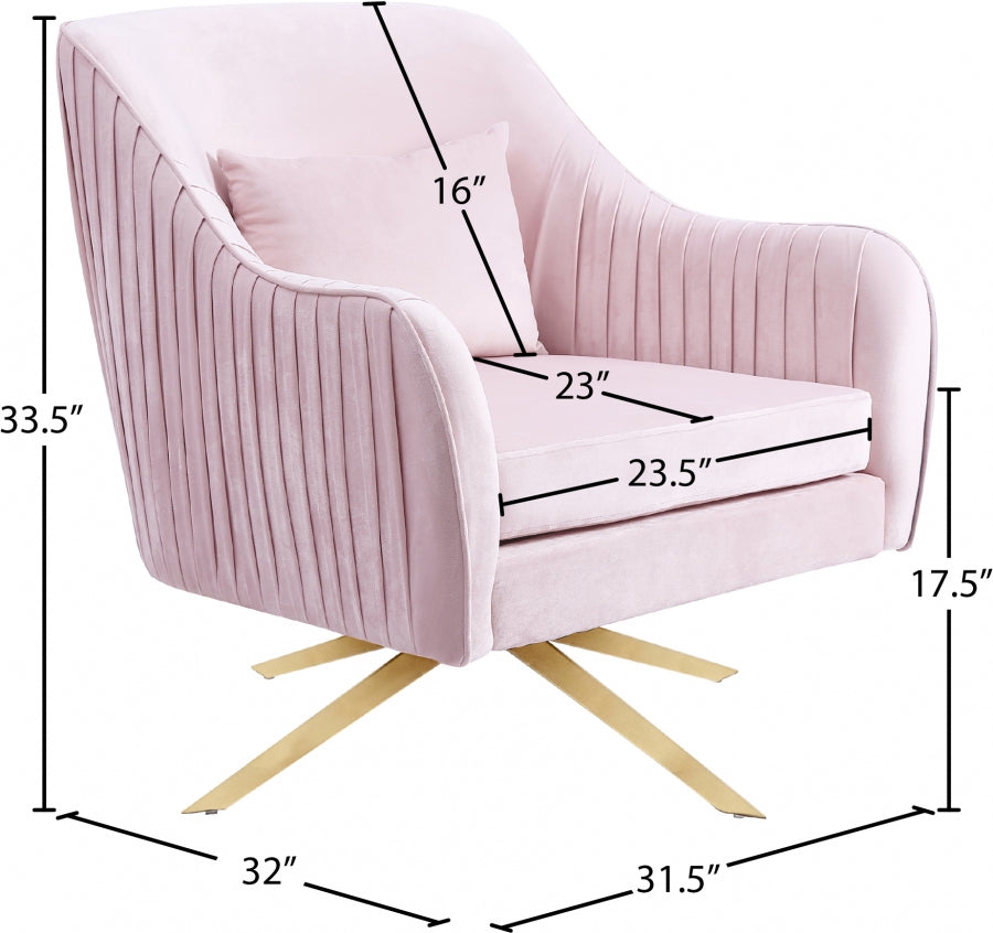 Chaise d'appoint pivotante en velours Paloma