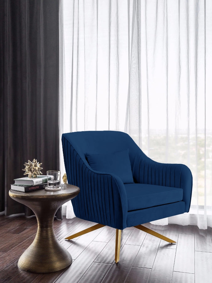 Chaise d'appoint pivotante en velours Paloma