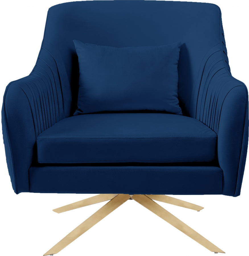 Chaise d'appoint pivotante en velours Paloma