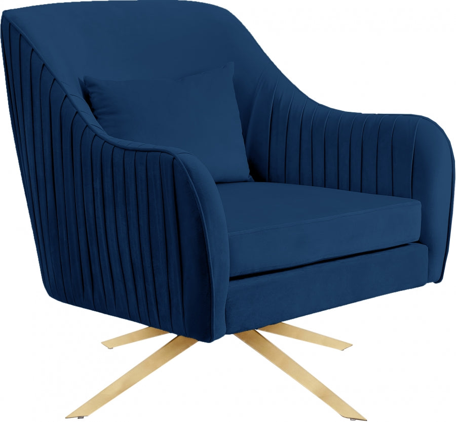 Chaise d'appoint pivotante en velours Paloma