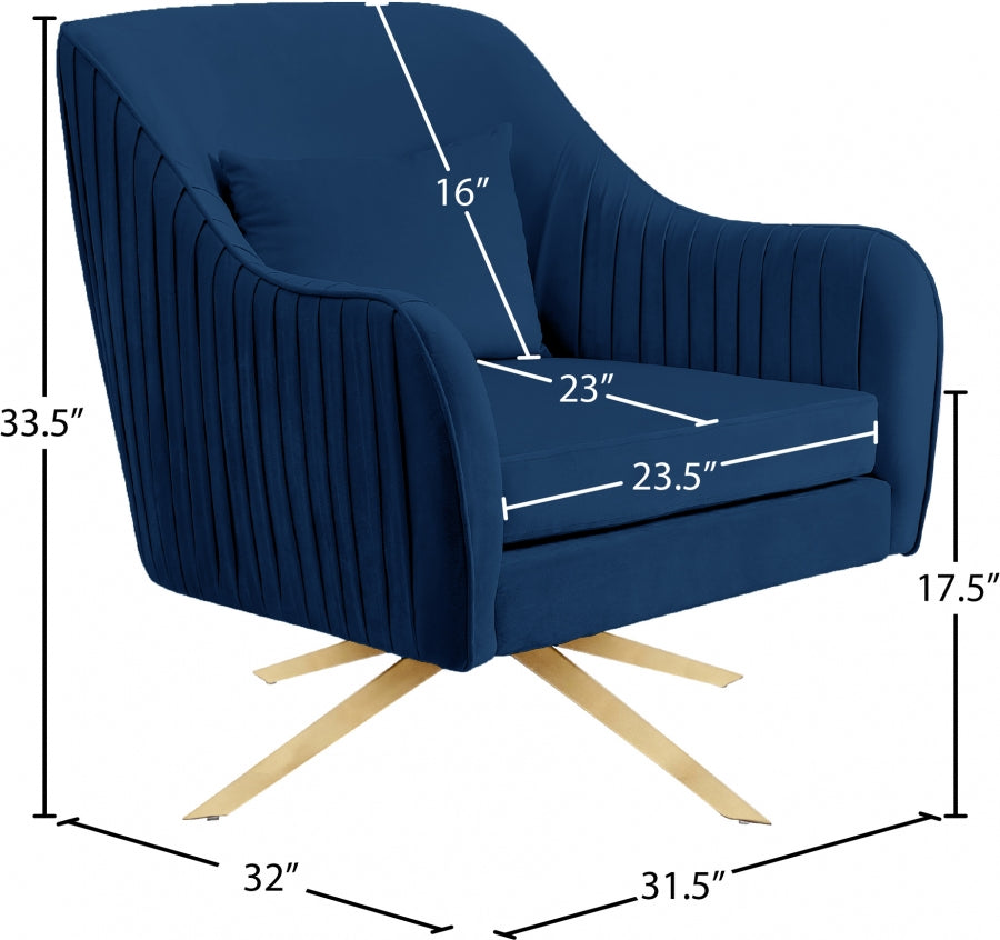 Chaise d'appoint pivotante en velours Paloma