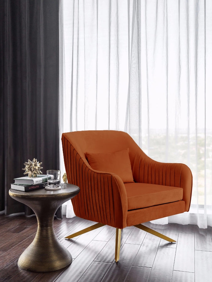 Chaise d'appoint pivotante en velours Paloma