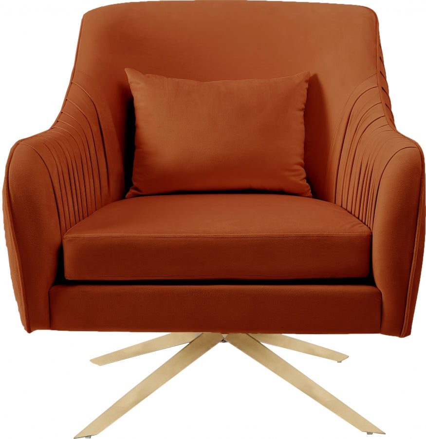 Chaise d'appoint pivotante en velours Paloma