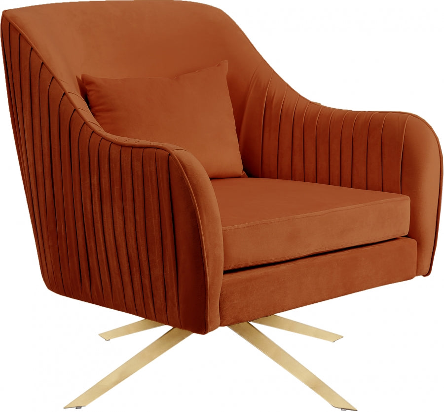 Chaise d'appoint pivotante en velours Paloma
