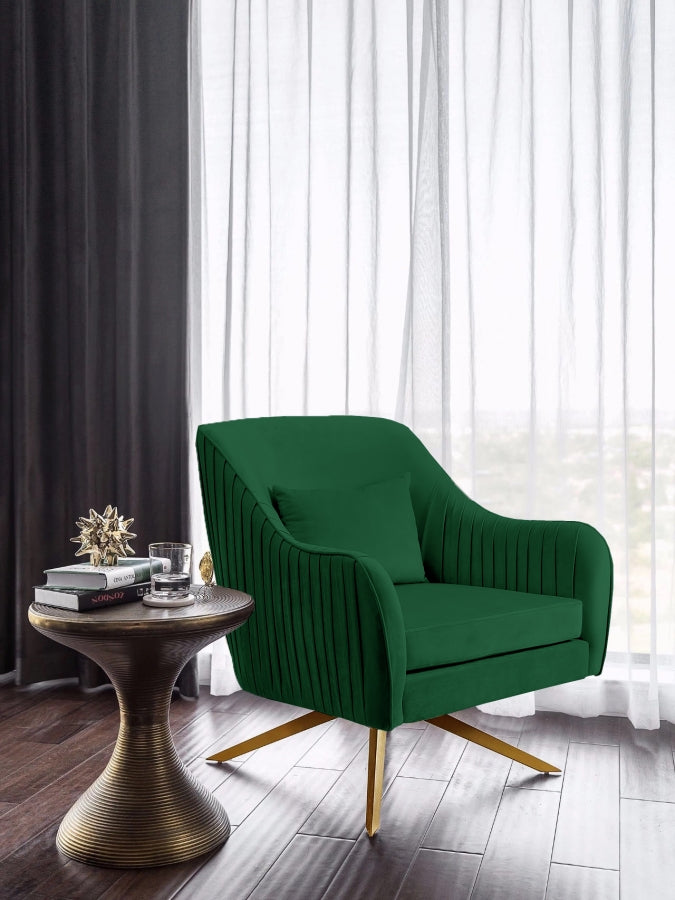 Chaise d'appoint pivotante en velours Paloma