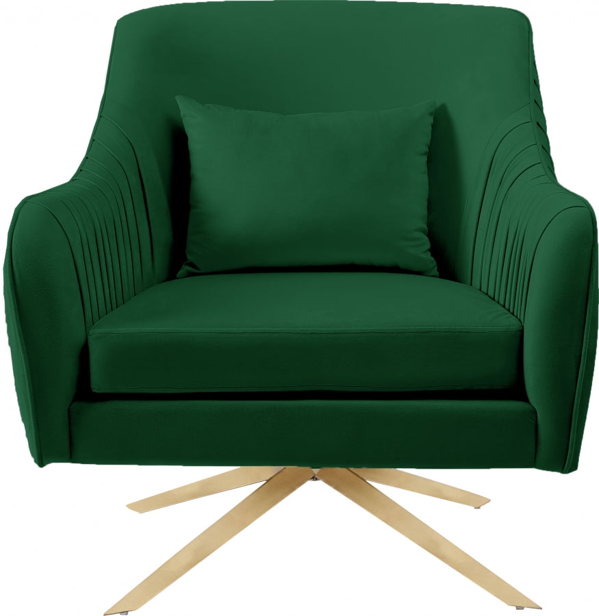 Chaise d'appoint pivotante en velours Paloma