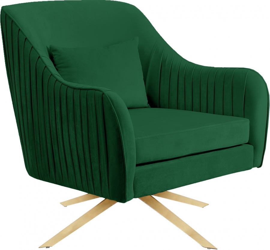 Chaise d'appoint pivotante en velours Paloma