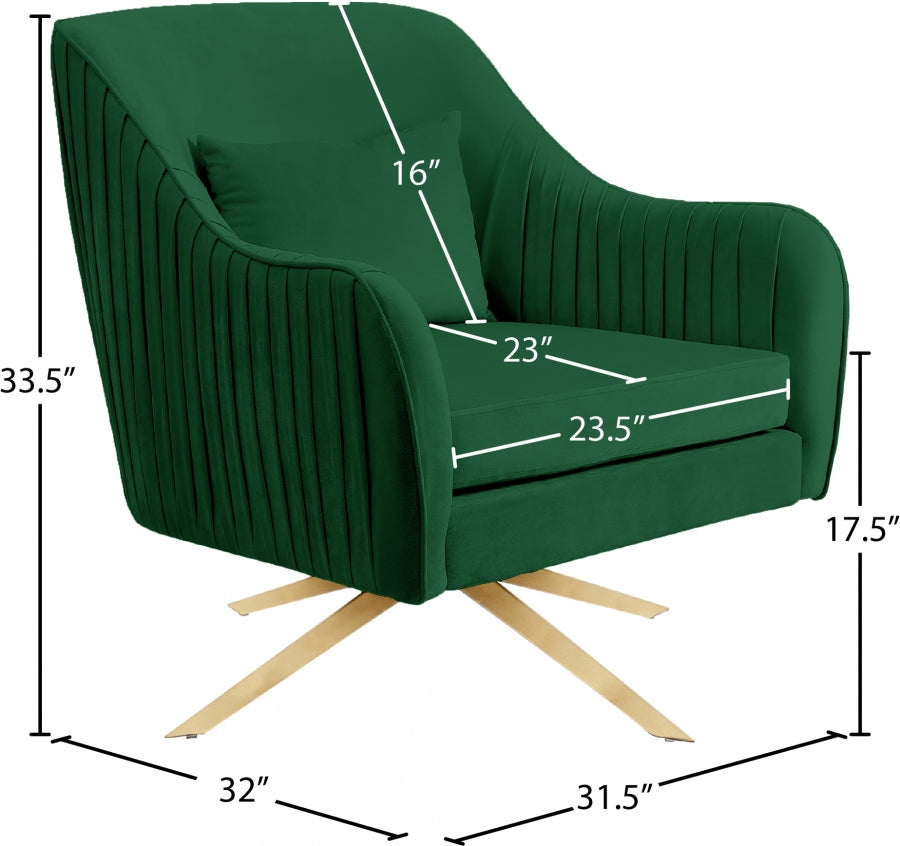 Chaise d'appoint pivotante en velours Paloma
