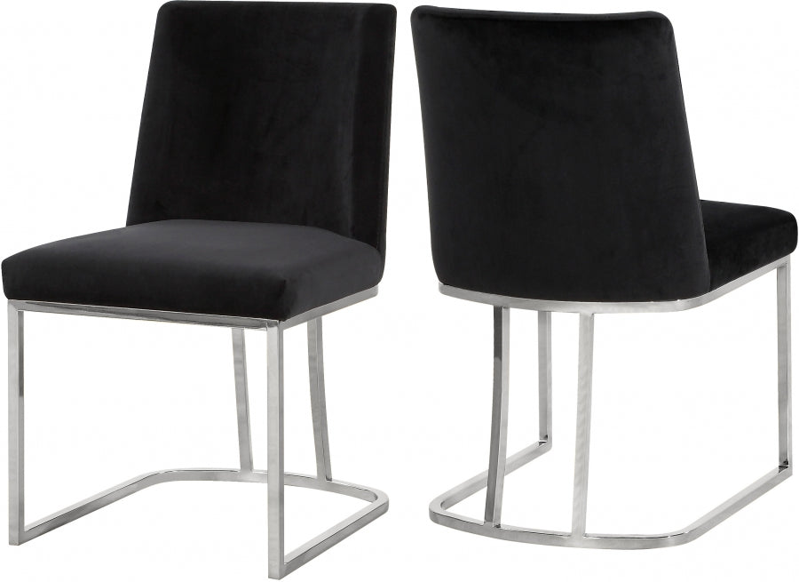 Chaise de salle à manger en velours Heidi