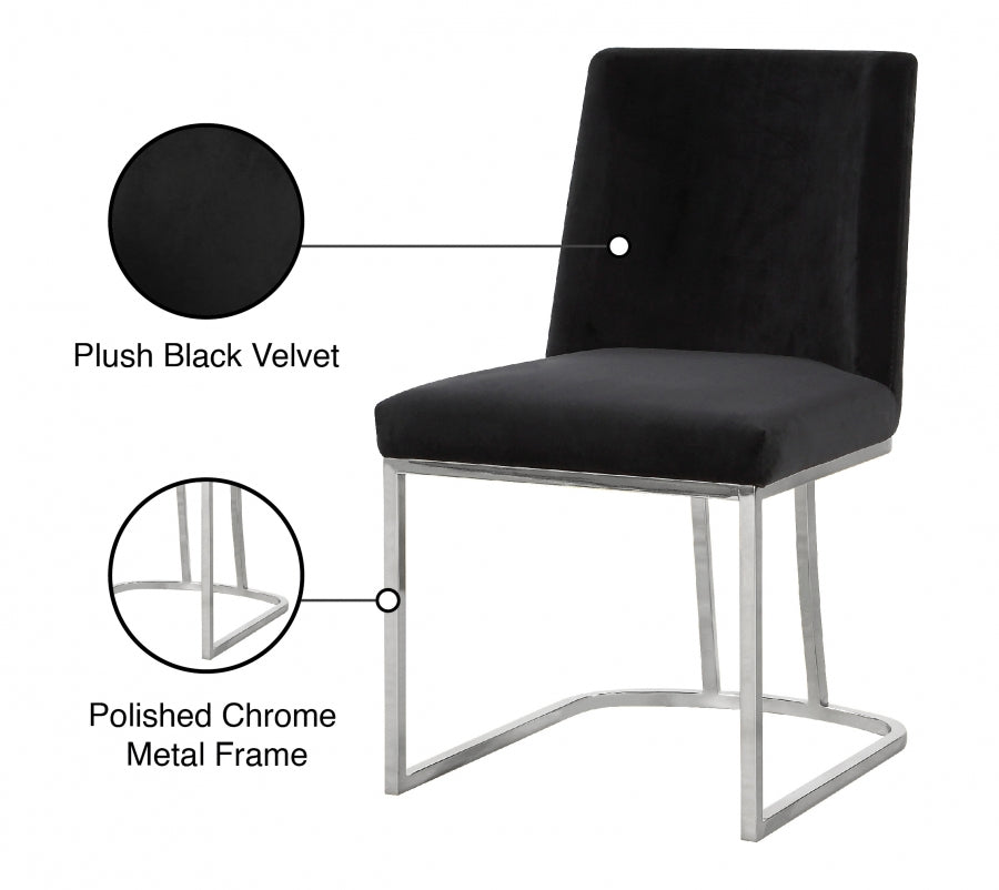 Chaise de salle à manger en velours Heidi