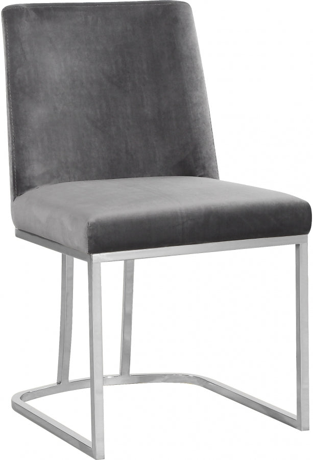 Chaise de salle à manger en velours Heidi