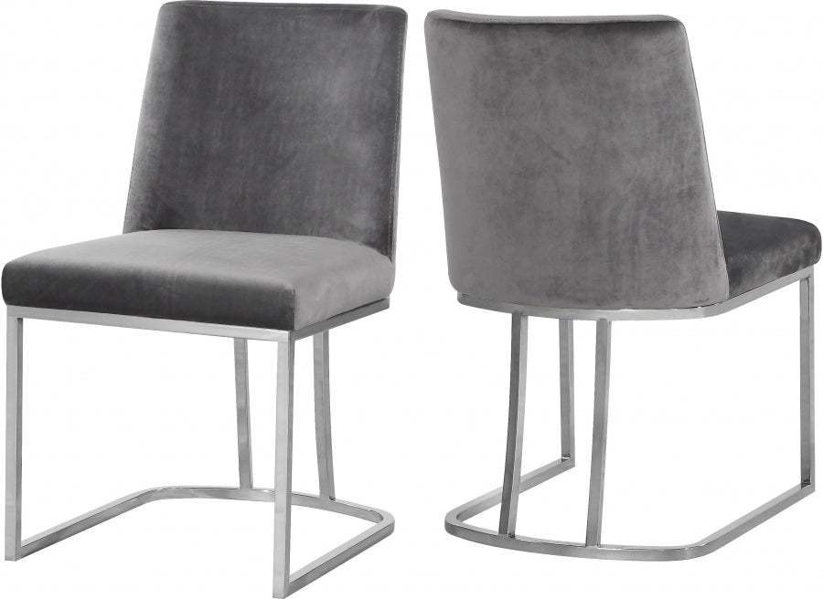 Chaise de salle à manger en velours Heidi