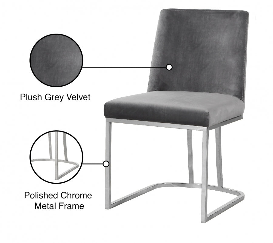 Chaise de salle à manger en velours Heidi