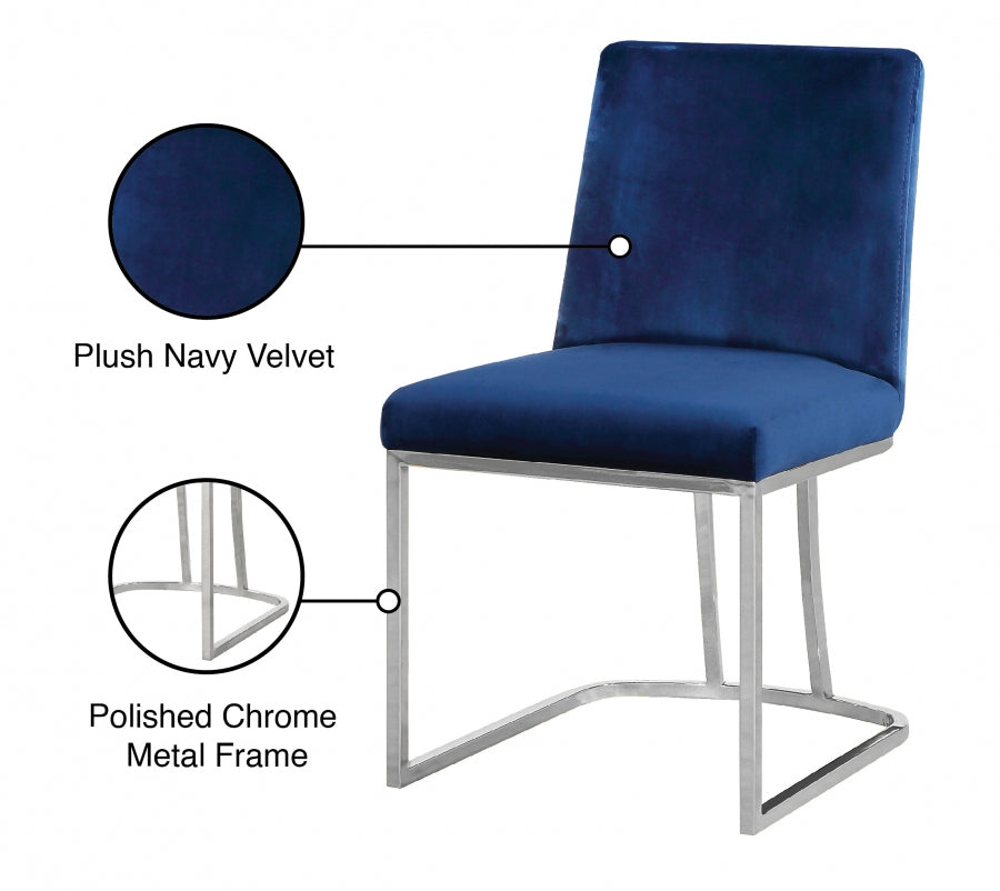 Chaise de salle à manger en velours Heidi