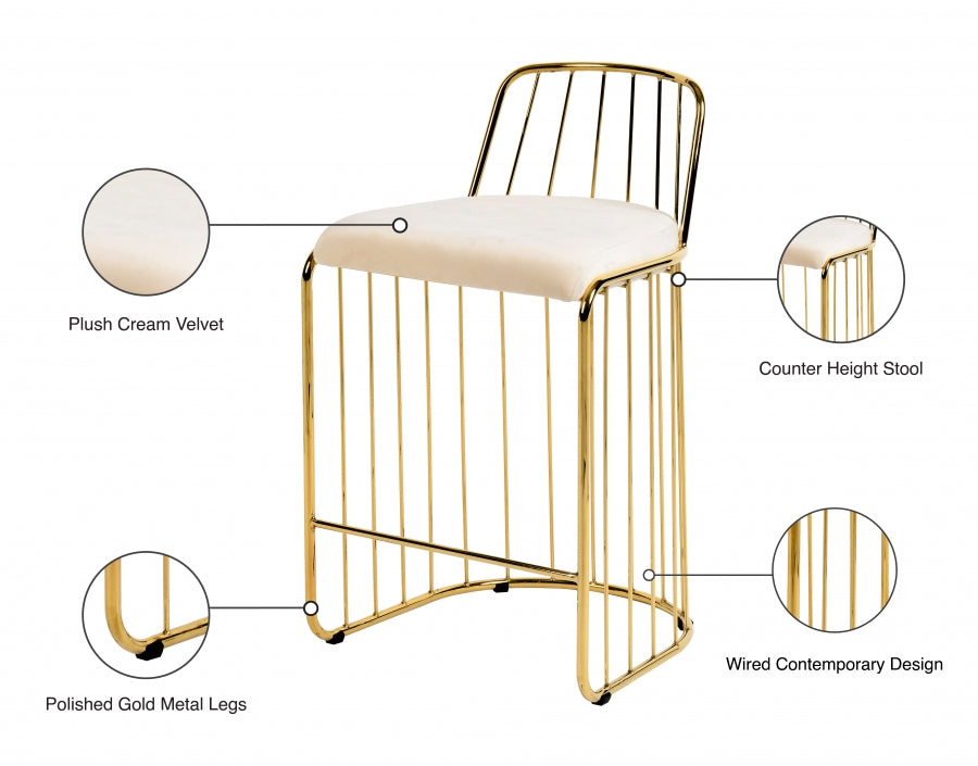 Tabouret de comptoir en velours Gio