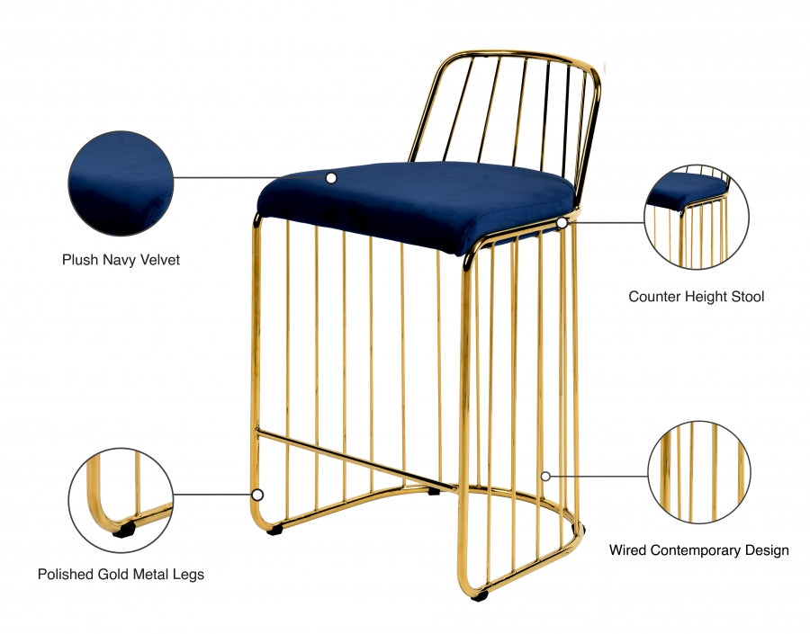 Tabouret de comptoir en velours Gio