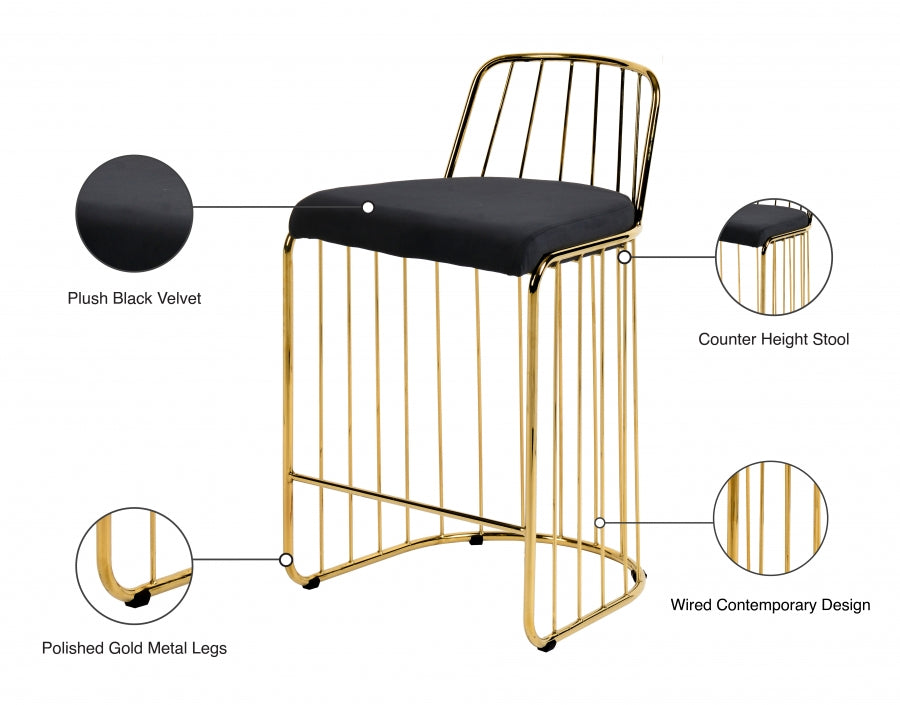 Tabouret de comptoir en velours Gio