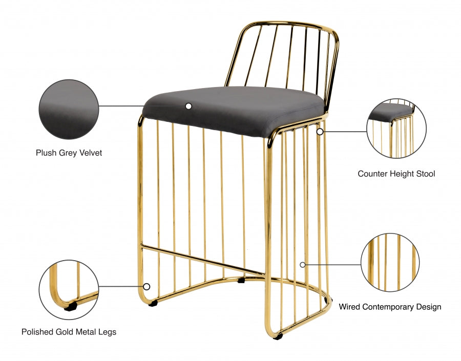 Tabouret de comptoir en velours Gio