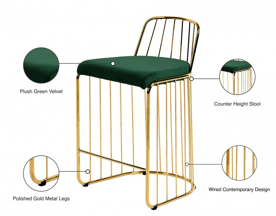 Tabouret de comptoir en velours Gio