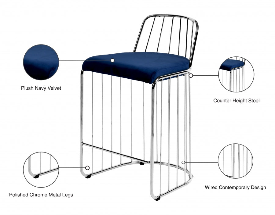 Tabouret de comptoir en velours Gio