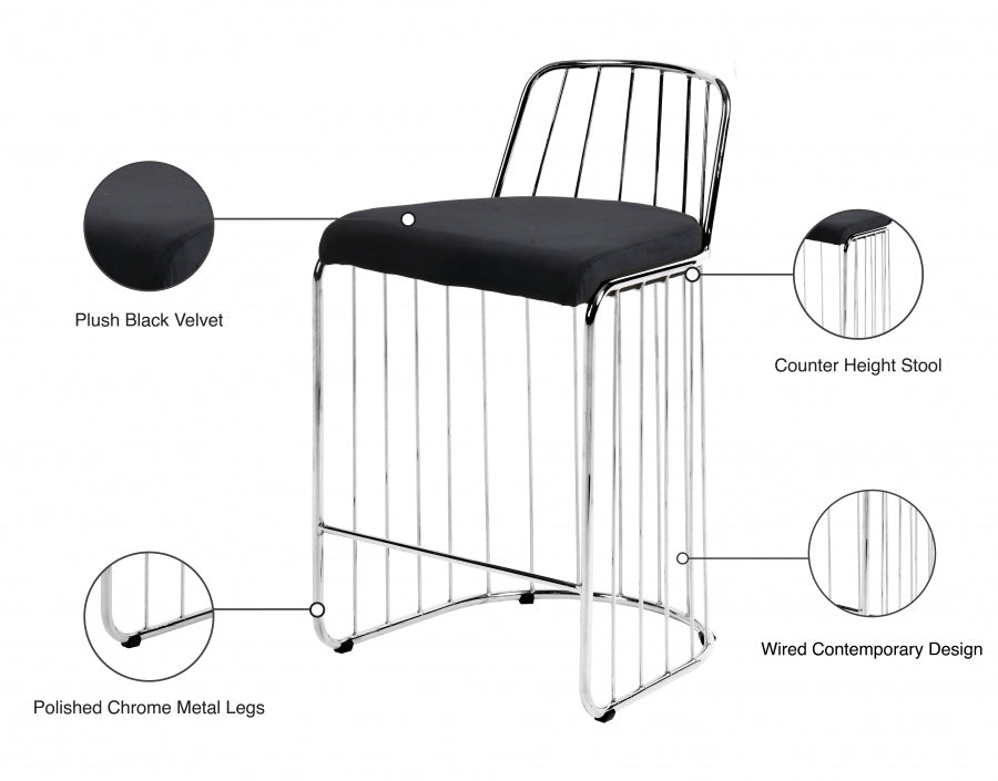 Tabouret de comptoir en velours Gio