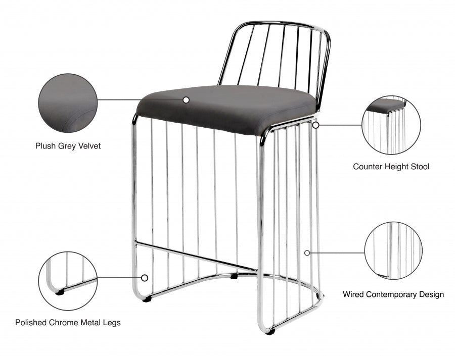 Tabouret de comptoir en velours Gio