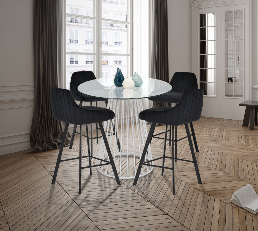 Tabouret de comptoir en velours Vivienne