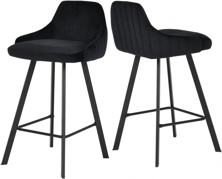 Tabouret de comptoir en velours Vivienne