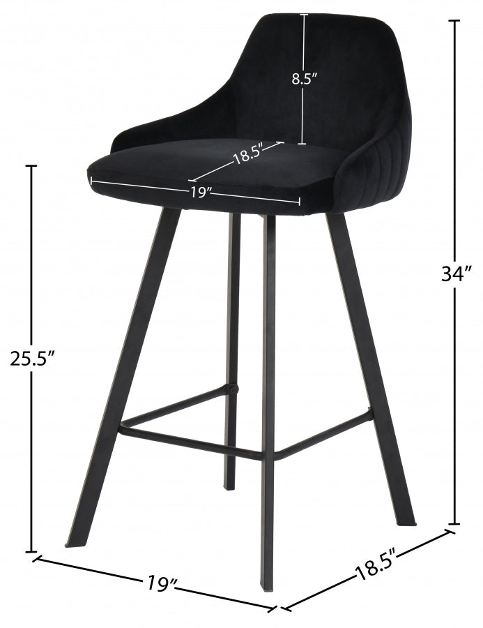 Tabouret de comptoir en velours Vivienne