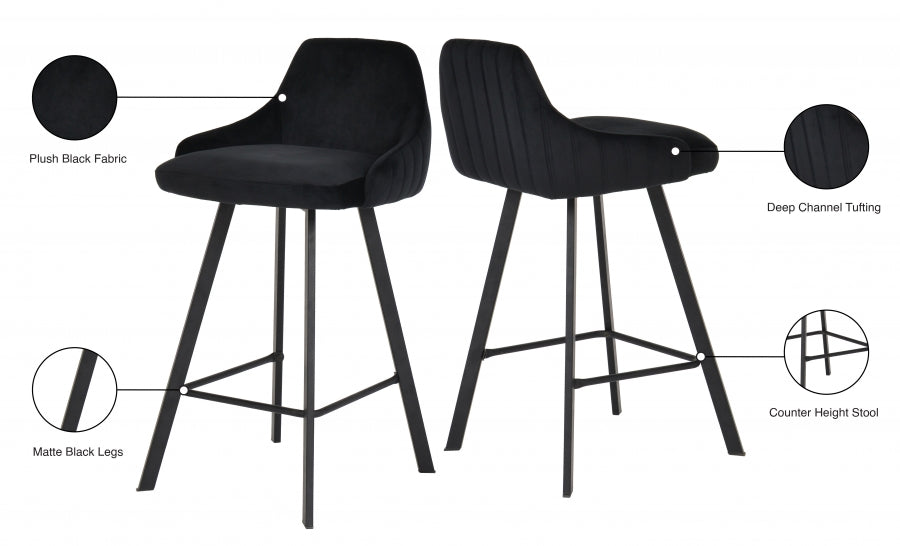 Tabouret de comptoir en velours Vivienne