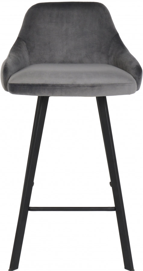 Tabouret de comptoir en velours Vivienne