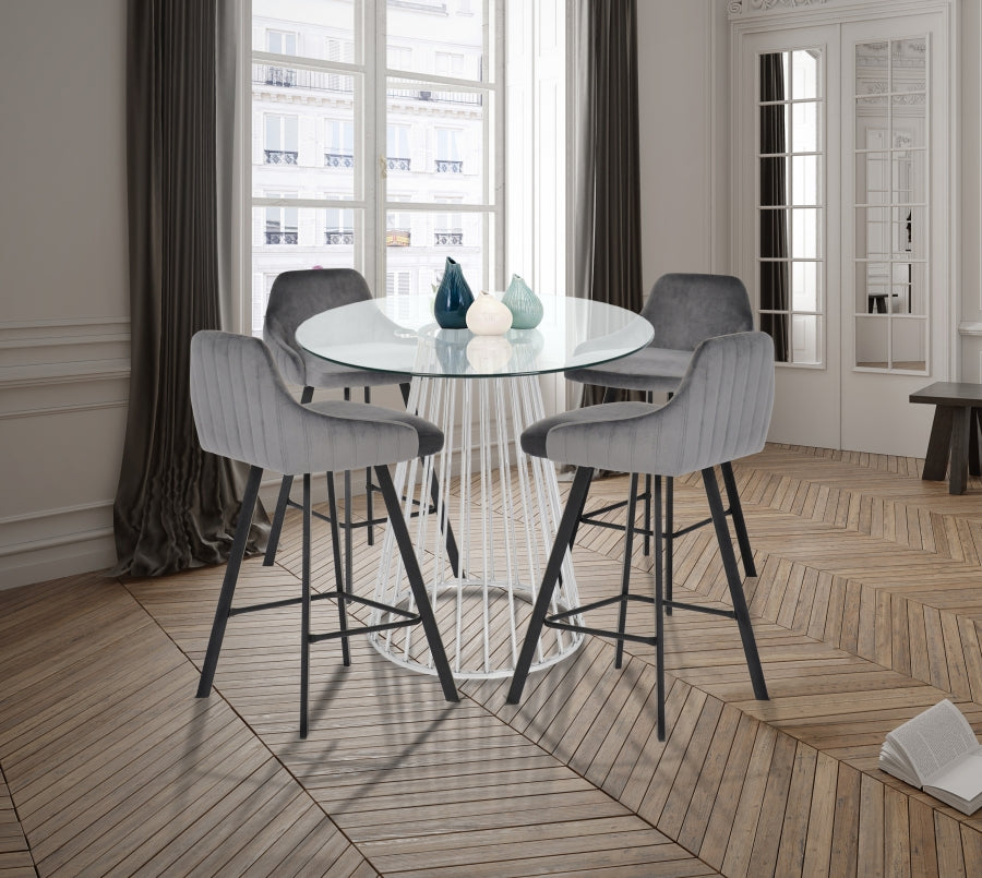 Tabouret de comptoir en velours Vivienne