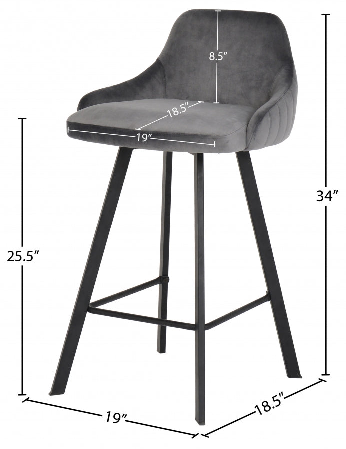 Tabouret de comptoir en velours Vivienne