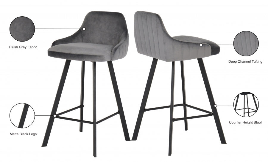 Tabouret de comptoir en velours Vivienne