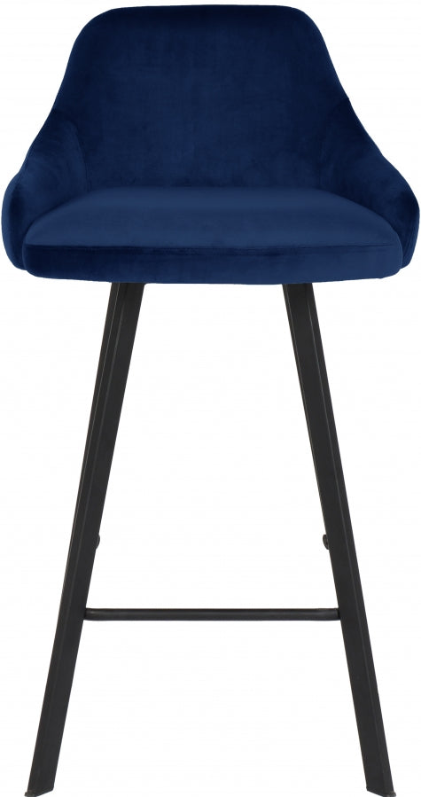 Tabouret de comptoir en velours Vivienne