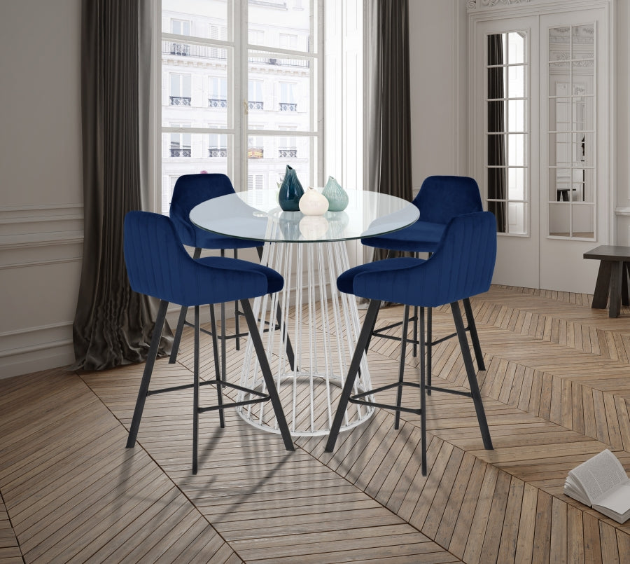 Tabouret de comptoir en velours Vivienne