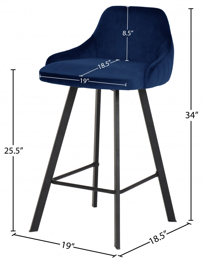 Tabouret de comptoir en velours Vivienne
