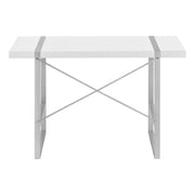 BUREAU D'ORDINATEUR - 48"L / BLANC / METAL ARGENT 