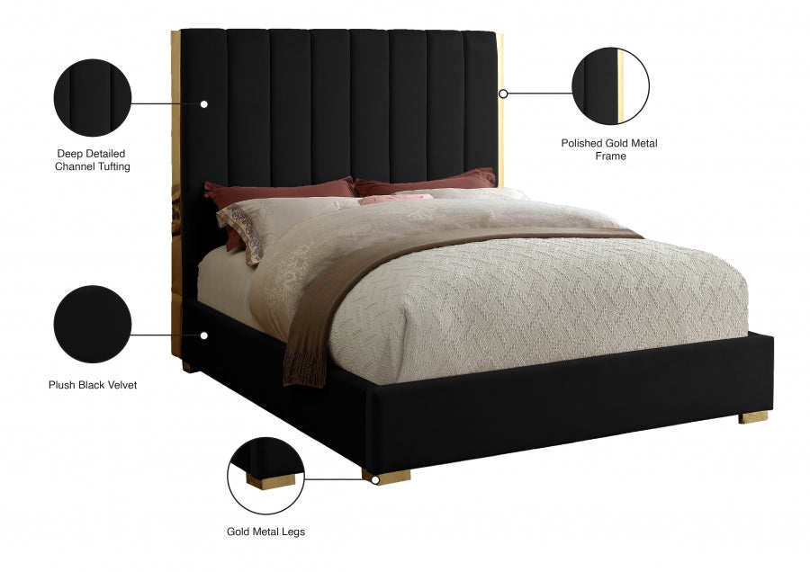 Lit en velours Becca