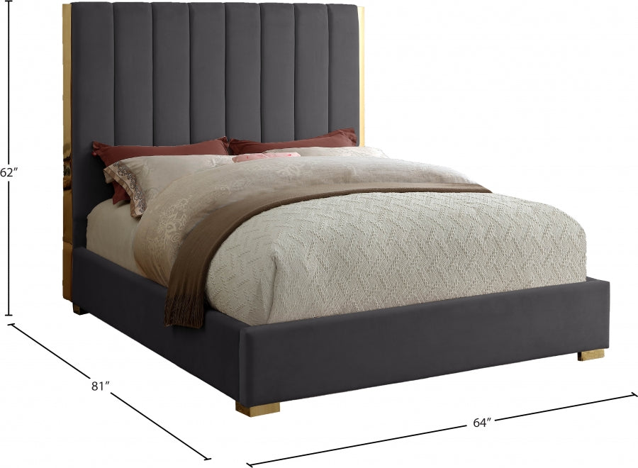 Lit en velours Becca