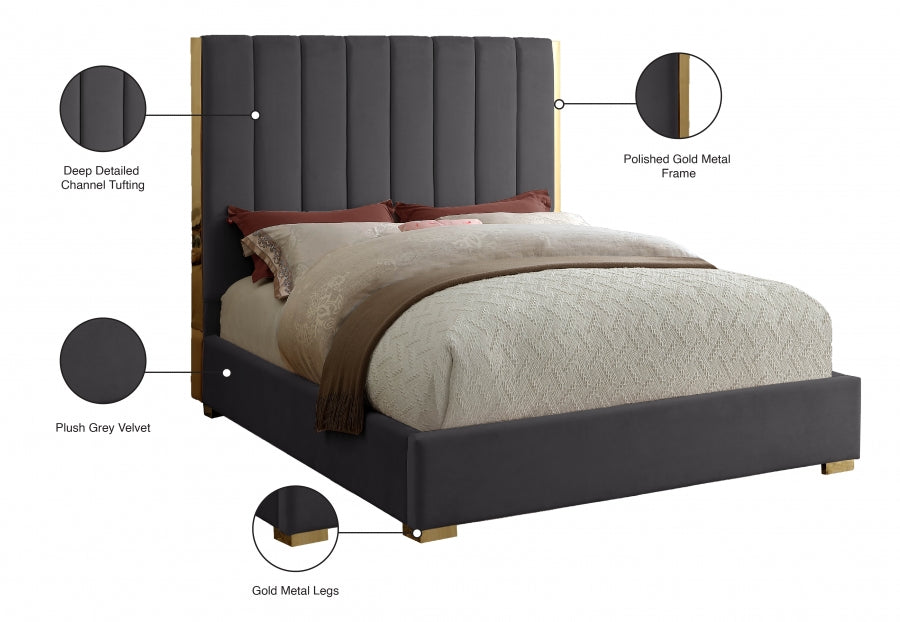 Lit en velours Becca