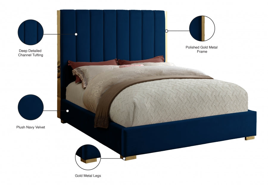 Lit en velours Becca