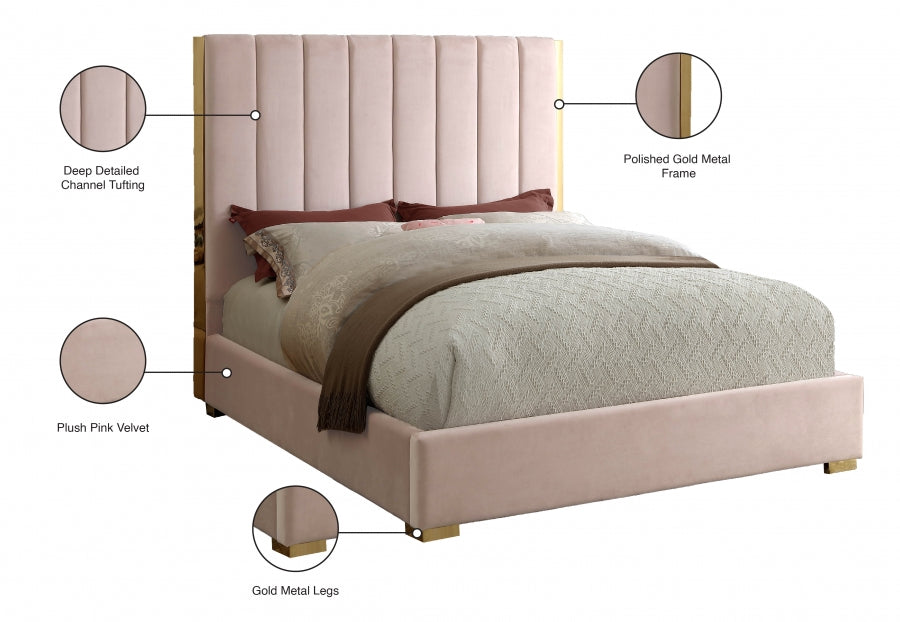Lit en velours Becca