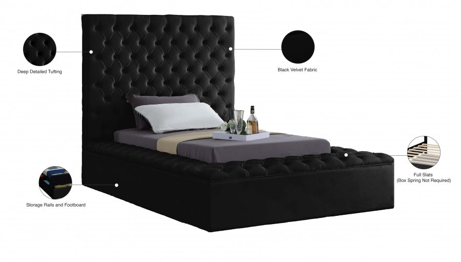 Lit en velours Bonheur