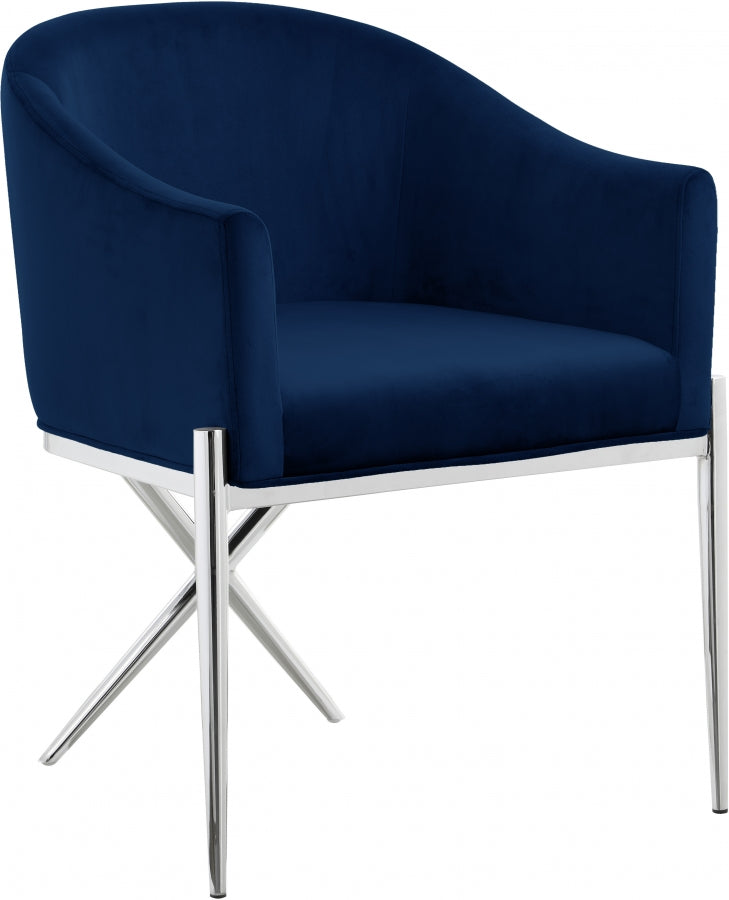 Chaise de salle à manger en velours Xavier