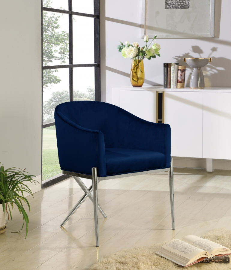 Chaise de salle à manger en velours Xavier