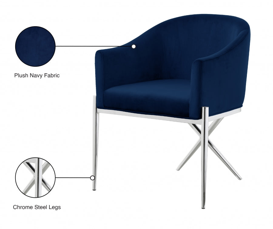 Chaise de salle à manger en velours Xavier
