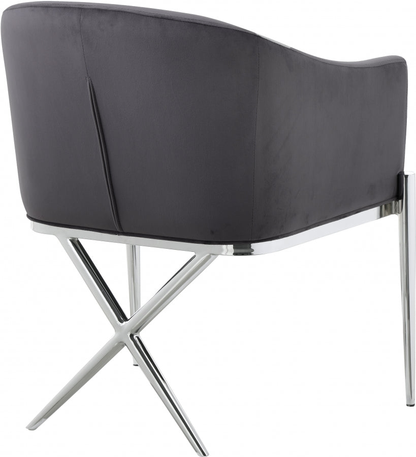 Chaise de salle à manger en velours Xavier