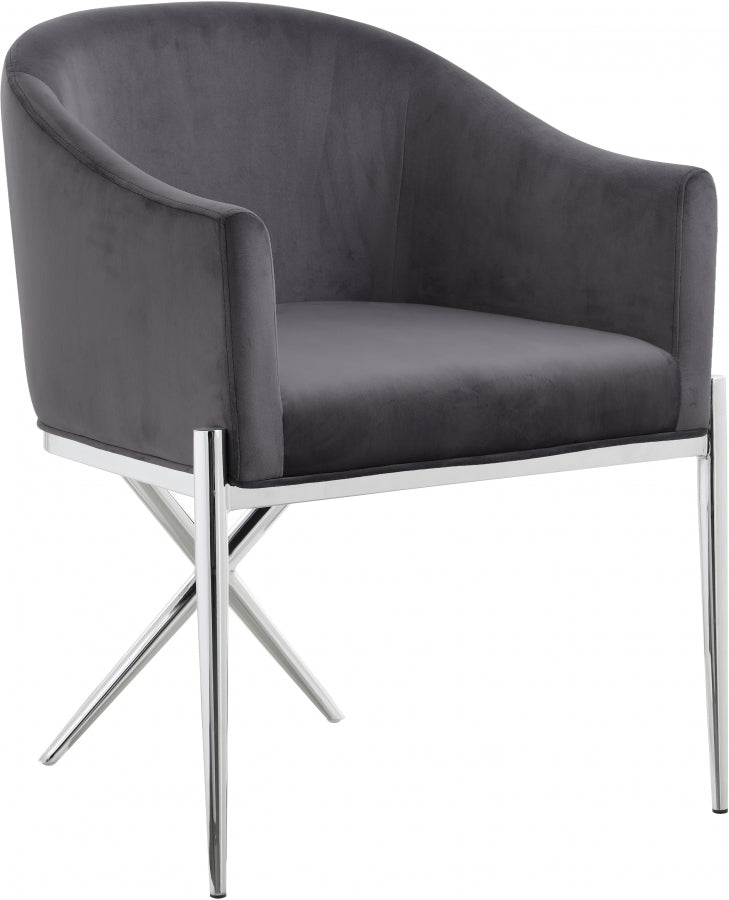 Chaise de salle à manger en velours Xavier