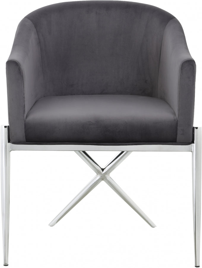 Chaise de salle à manger en velours Xavier